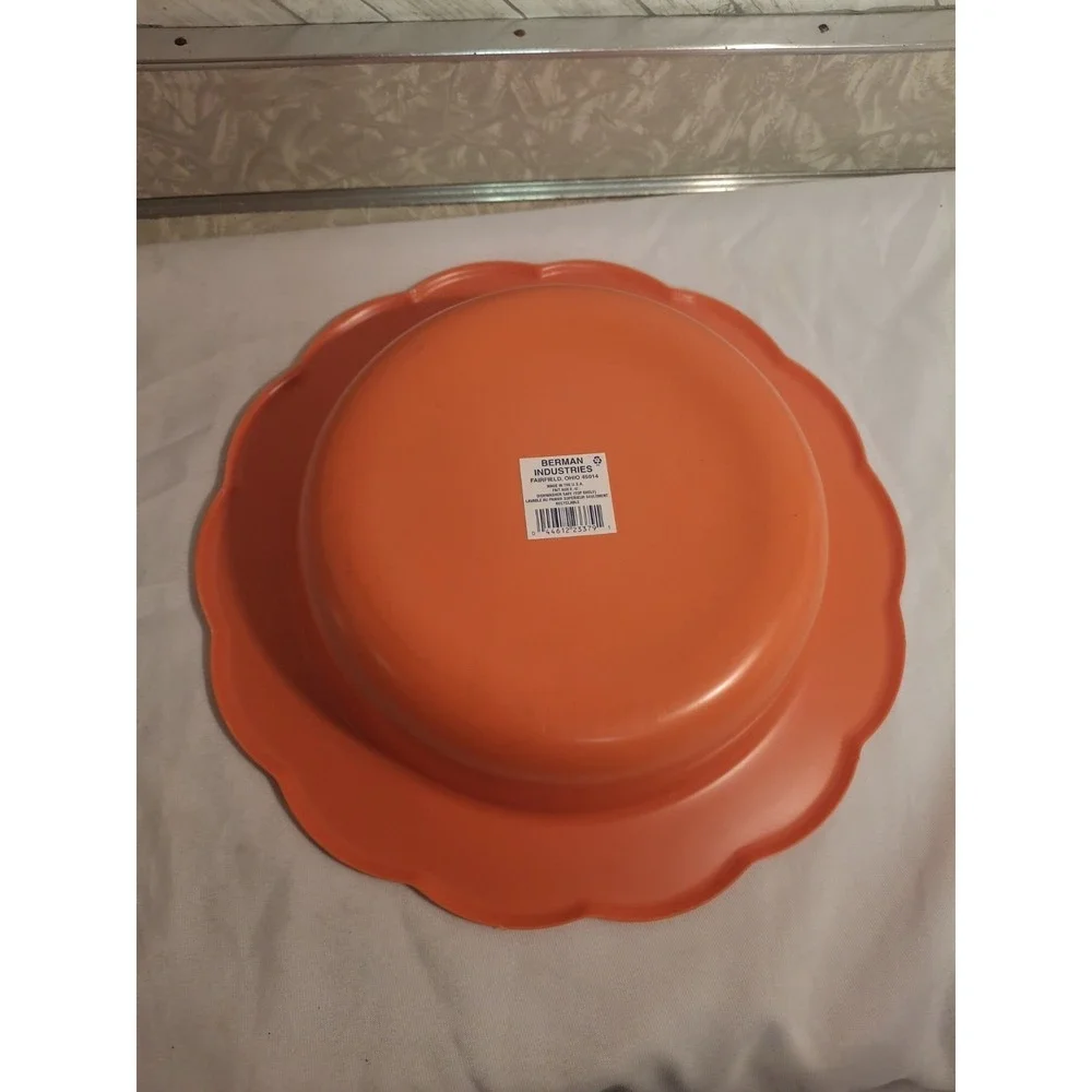 Vintage Berman Industries Halloween Candy Plastic Bowl WITCH RARE Orange Cat